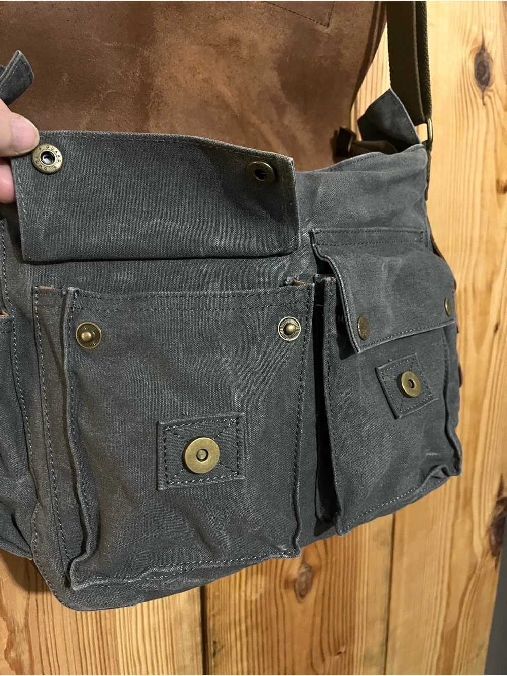 Vintage Style Canvas & Leather Messenger Bag | Unisex Crossbody Field Bag